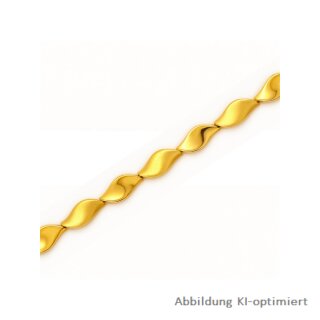 Armband Welle echt Silber vergoldet matt/Glanz 19cm