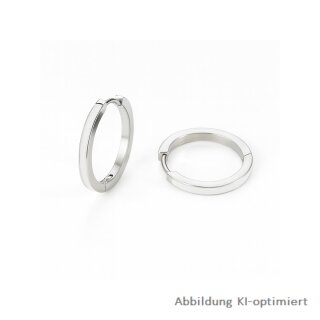 Schmale Titan Klappcreolen – silberfarben, poliert, 19x2 mm