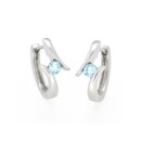 Creolen geschwungen mit hellblauem Zirkonia Silber 925...