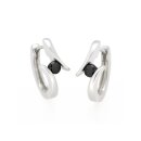 Creolen geschwungen mit schwarzem Zirkonia Silber 925...