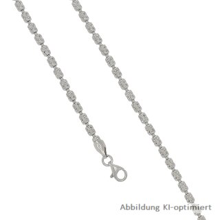 925 Sterling Silber Kette diamantiert & poliert – Rhodiniert mit Karabinerverschluss