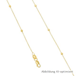Ankerkette aus Gold 375 mit diamantierten Kugeln – ca. 1 mm breit