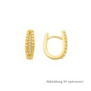 Klappcreolen aus poliertem Gold 333 mit Zirkonia und...