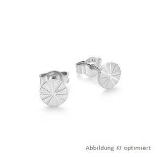Sterling Silber Ohrstecker mit Speichenmuster – ca. 6 mm