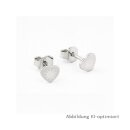 Sterling Silber Herz-Ohrstecker mit Sternmuster –...