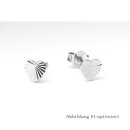 Sterling Silber Herz-Ohrstecker mit Strahlenmuster...