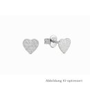 Sterling Silber Herz-Ohrstecker mit Facettenmuster...