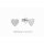 Sterling Silber Herz-Ohrstecker mit Facettenmuster – ca. 6 x 6 mm