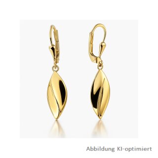 Ohrhänger 333 Gold poliert mit Bügelverschluss, ca. 35x8 mm