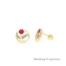 Ohrstecker aus 333 Gold mit synthetischen Rubinen &...