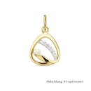 Anhänger 333 Gold poliert mit Zirkonia, ca. 19x13 mm