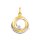 Anhänger 333 Gold mattpoliert rhodiniert mit Zirkonia, ca. 20x14 mm