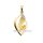 Anhänger 333 Gold matt/poliert mit Citrin & Zirkonia, ca. 24x11 mm