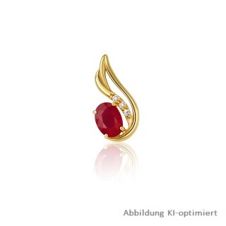 Rubin-Gleiter-Anhänger aus poliertem 333 Gold mit Zirkonia – Eleganz in filigraner Form