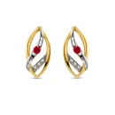Bicolor-Ohrstecker aus 333 Gold mit Rubin & Zirkonia...