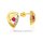 Mattierte & polierte Ohrstecker aus Gold 333 mit Rubin und Zirkonia