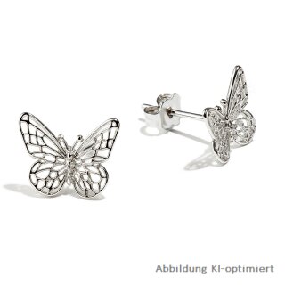 Ohrstecker Schmetterling aus Silber 925 – filigran & rhodiniert