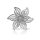Anstecknadel Brosche Blüte echt Silber 925 matt/Glanz 32x29mm