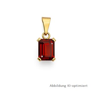 Anhänger Gold 333 mit rubinrotem Synthese-Korund