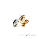 Klassische Ohrstecker 585 Gold oval mit Safir und einem...