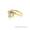 Brillantring mit Opal , Diamant 0,07TW/Si ,585 Gelbgold, poliert, Ringweite 57