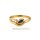 Damenring Gold 333 poliert mit Saphir in Navetteform und kleinem Diamant – Ringweite 56