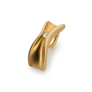Gleiter-Anhänger Gold 585 mattiert/poliert mit Diamant 0,05 ct – ca. 15 x 5,5 mm