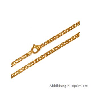 Stegfigarokette 333 Gold poliert – mit stabilem Karabinerverschluss (ca. 51 cm)