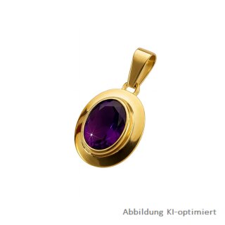 Anhänger mit Amethyst – oval facettiert, 333er Gold poliert