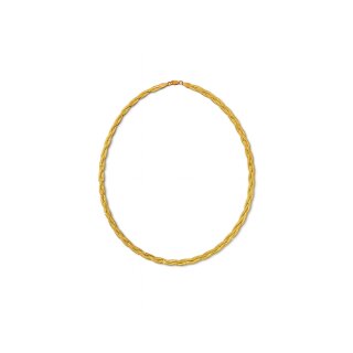 Flechtcollier dreireihig – 333er Gold, mattiert & poliert 42cm