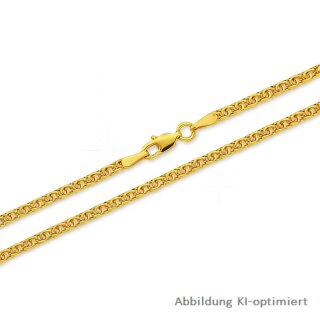 Fantasiekette aus 333 Gold – halbmassiv, poliert mit Karabinerverschluss 50cm
