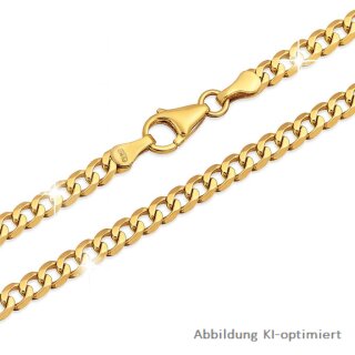Flachpanzerkette aus massivem 333er Gold – locker gearbeitet & elegant poliert - 51cm