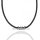 Collier,Flechtkordel schwarz,Edelstahl matt 50 +1,3 cm
