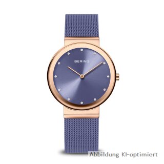 Bering Damenuhr  Classic Stahl rosé verg. Meshband Lavendel 10135-968