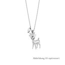 Bering Anhänger + Kette Edelstahl Kristall Rentier Herz 45cm