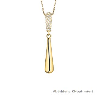 Bering Kette + Anhänger Edelstahl verg. Tropfen Kristall 45+5cm 454-27-500