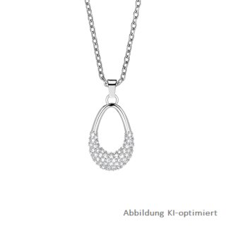 Bering Kette + Anhänger Edelstahl Kristall oval 45+5cm 457-17-500