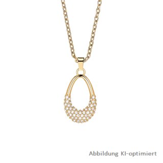 Bering Kette + Anhänger Edelstahl verg. Kristall oval 45+5cm 457-27-500