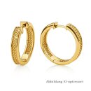 Goldene Klappcreolen mit feiner Musterung – Gold...