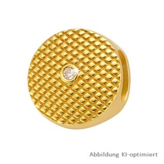 Eleganter 375-Gold Gleiter-Anhänger mit strukturierter Oberfläche