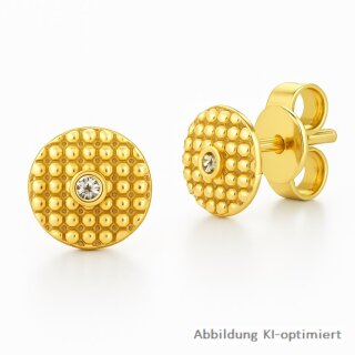 Elegante 375-Gold Ohrstecker mit Brillanten (0,03 ct) – rund & poliert