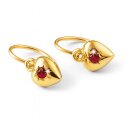 Zarte 333-Gold Herz-Ohrhänger mit synthetischem...