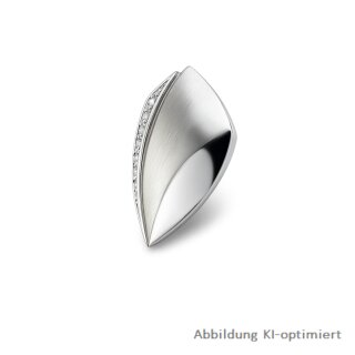 Rhodinierter Silber 925 Gleiter-Anhänger mit Zirkonia – matt & poliert, 22×14 mm
