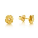Elegante Blumen-Ohrstecker aus 375 Gold mit lab grown...