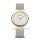 Bering Damenuhr  Classic, Gehäuse goldfarben, Band Milanaise silberfarben, flaches Saphirglas, 3 ATM Wasserdicht 10135-010