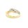 Brillantring, bicolor gelb/weiß, 585 Gold, mattiert/poliert,3 x Brillant Ringweite 56