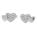 Herz Ohrstecker aus rhodiniertem 925 Silber –...