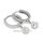 Scharniercreolen aus rhodiniertem 925 Silber – poliert, mit s.c. Zirkonia, 13 mm