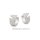 925er Silber Klappcreolen – rhodinierte Strukturoptik mit Zirkonia, ca. 9×16 mm