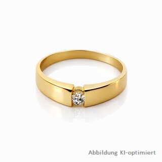 Eleganter Solitärring aus 585 Gelbgold mit Diamant – Ringweite 58 – klassischer Verlobungsring